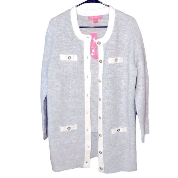 Lilly Pulitzer Davison Sweater Set- Heathered Seaside Grey NWT - Picture 4 of 7